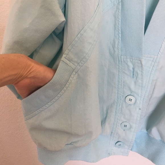 🐠VTG 80a aqua blue oversized new wave blazer - Picture 4 of 10